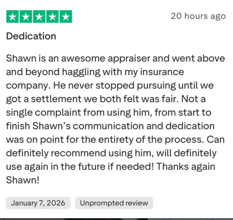5-star Trustpilot review — Dedication