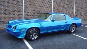 Blue Chevrolet Camaro Z28 classic