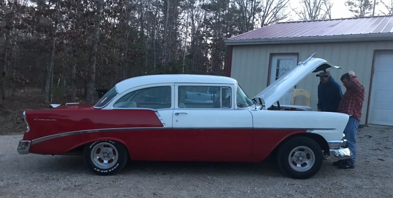 1956 Chevrolet red and white classic