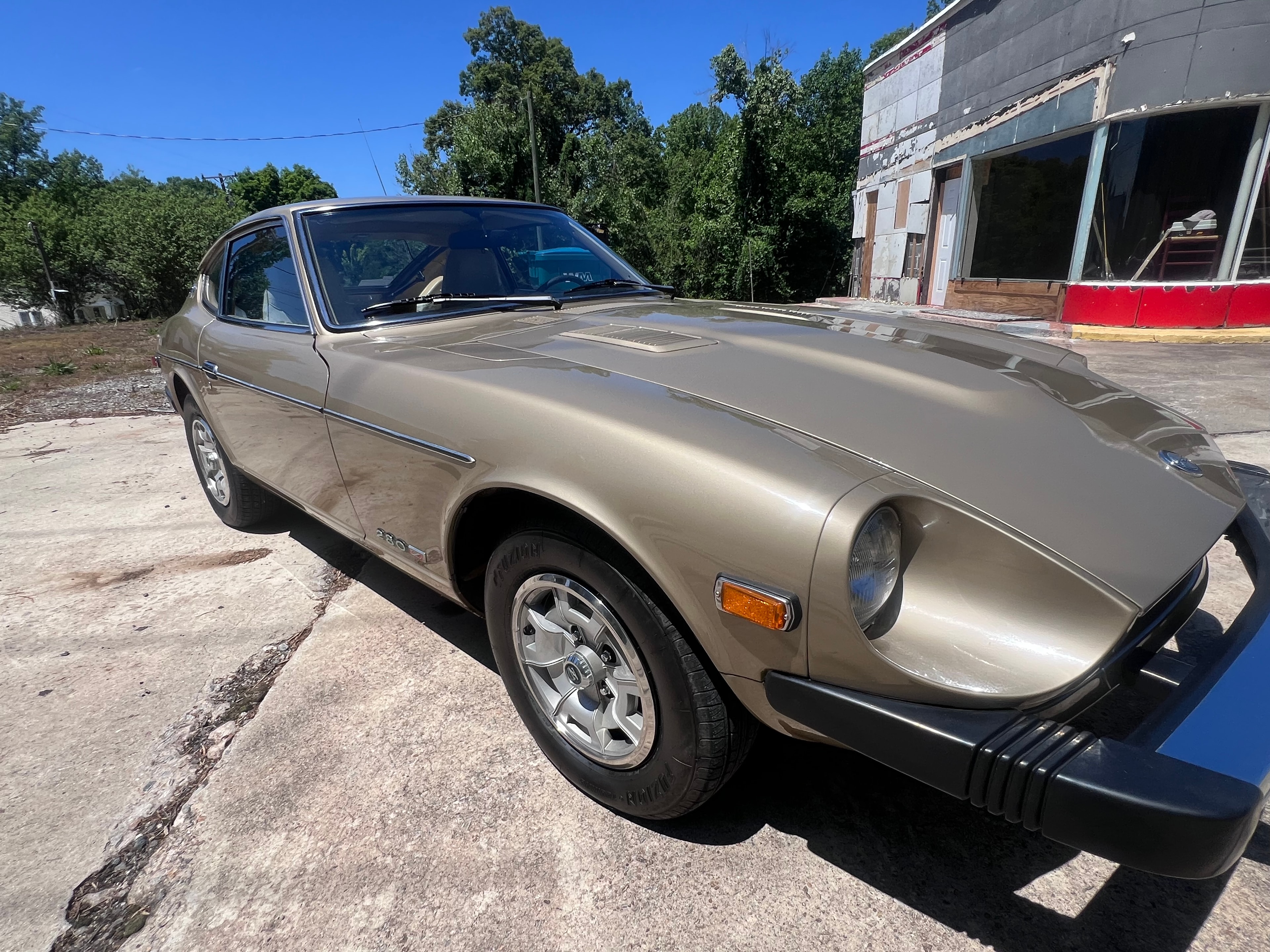Gold Datsun 280Z classic sports car