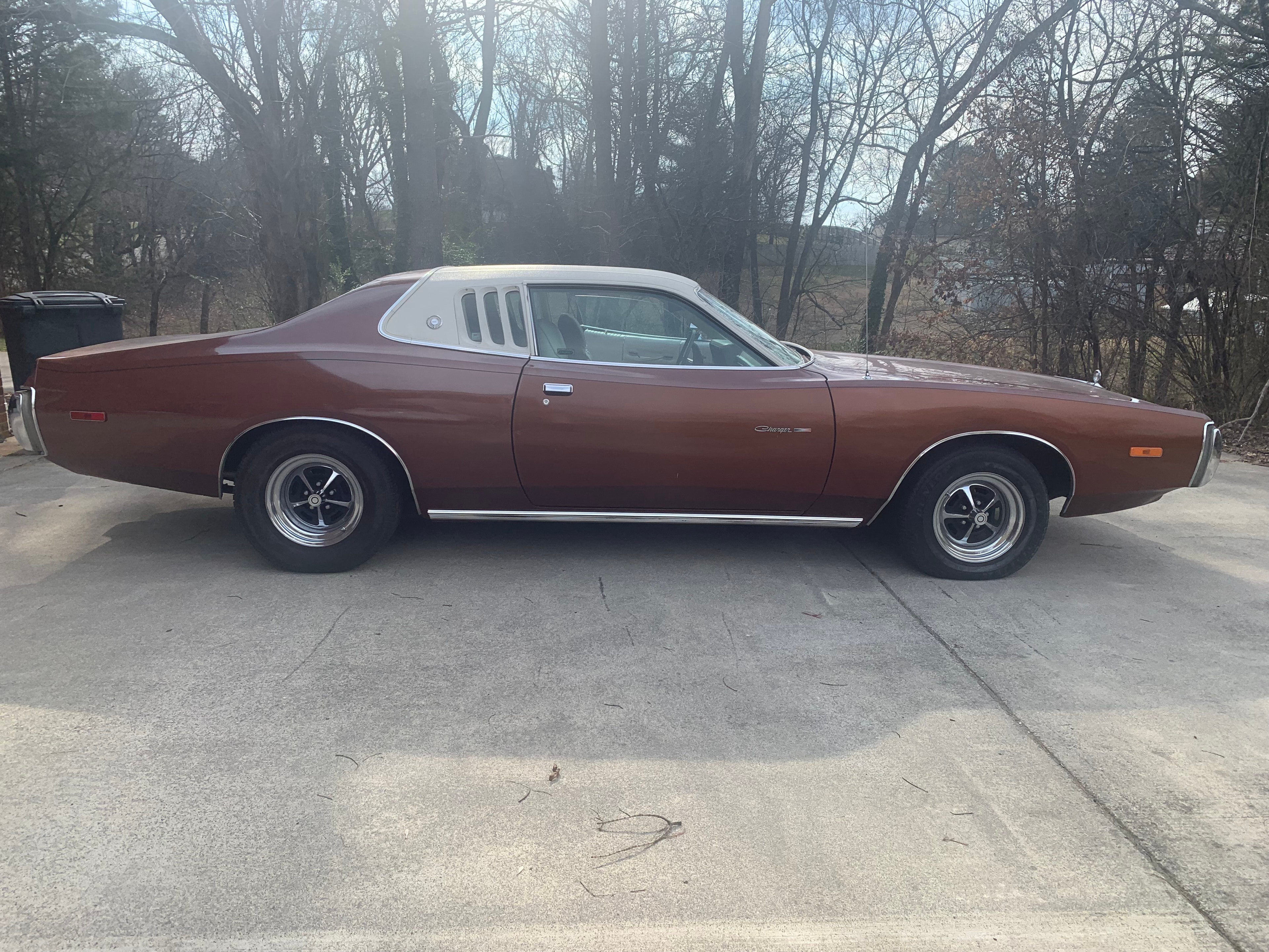 Maroon Dodge Charger classic muscle car