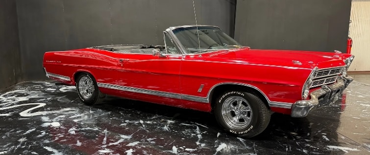 Red 1967 Ford Galaxie 500 convertible