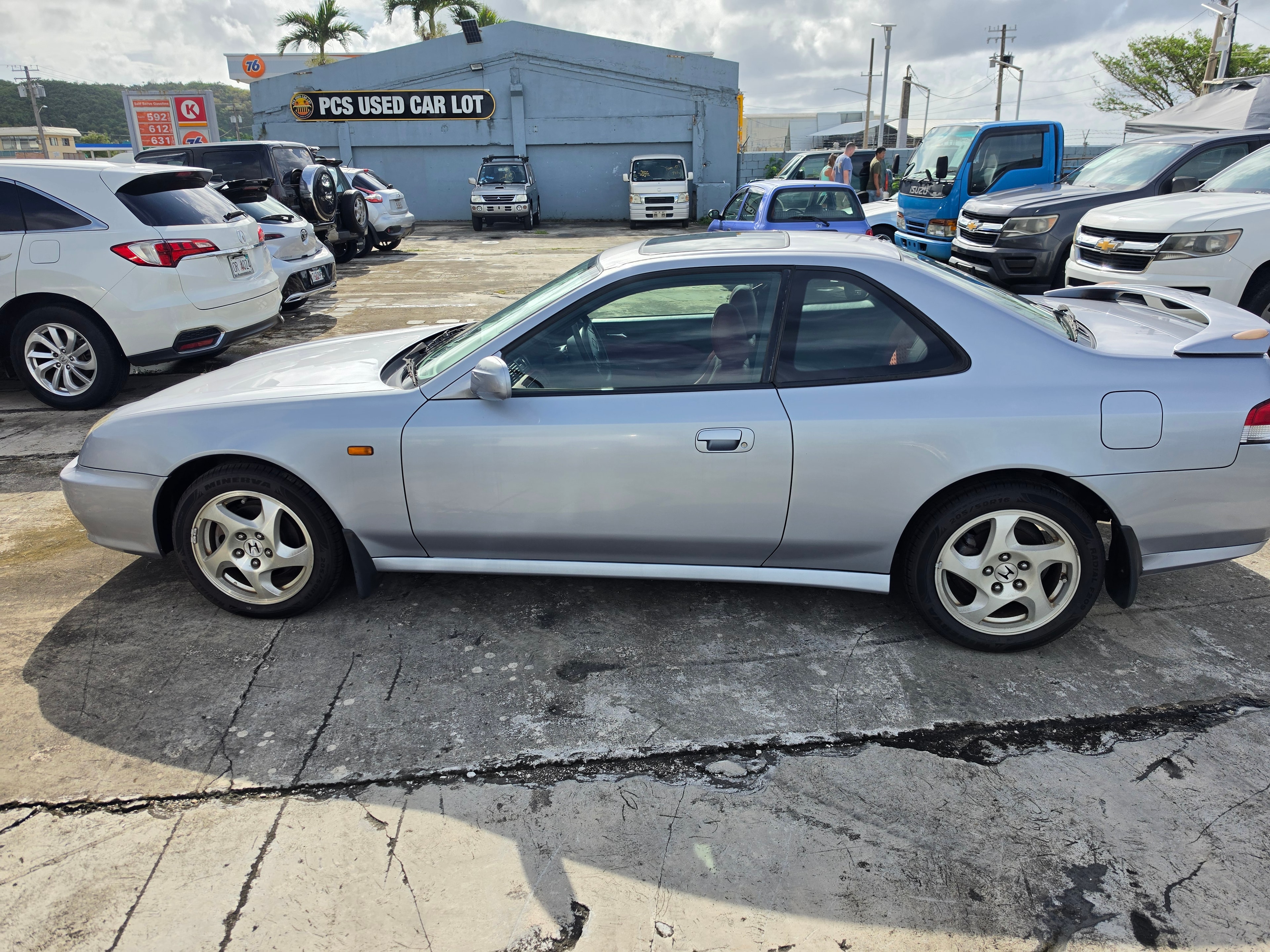 Silver Honda Prelude at PCS Used Car Lot, Guam — bank appraisal