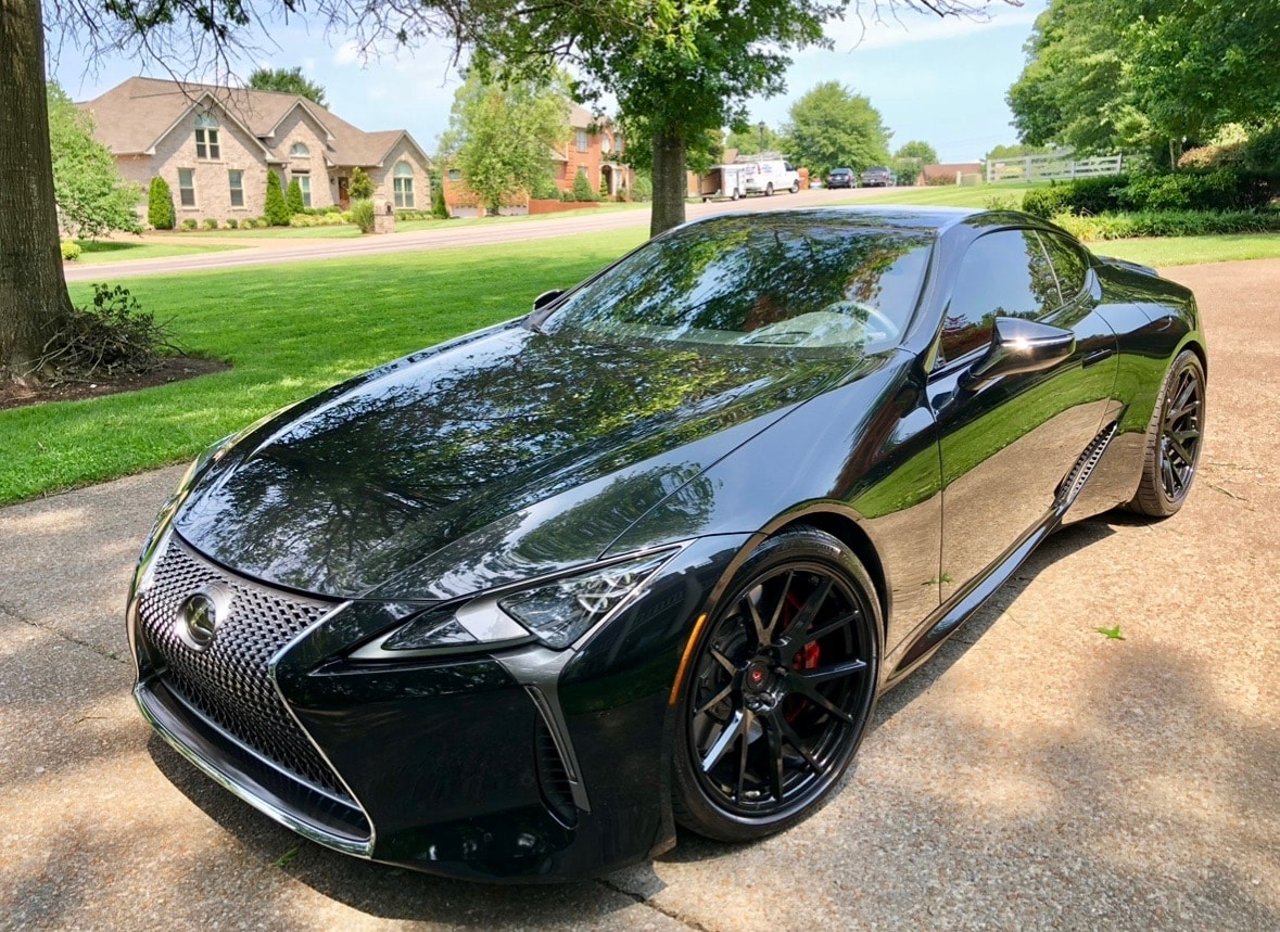 Black Lexus LC luxury sports coupe