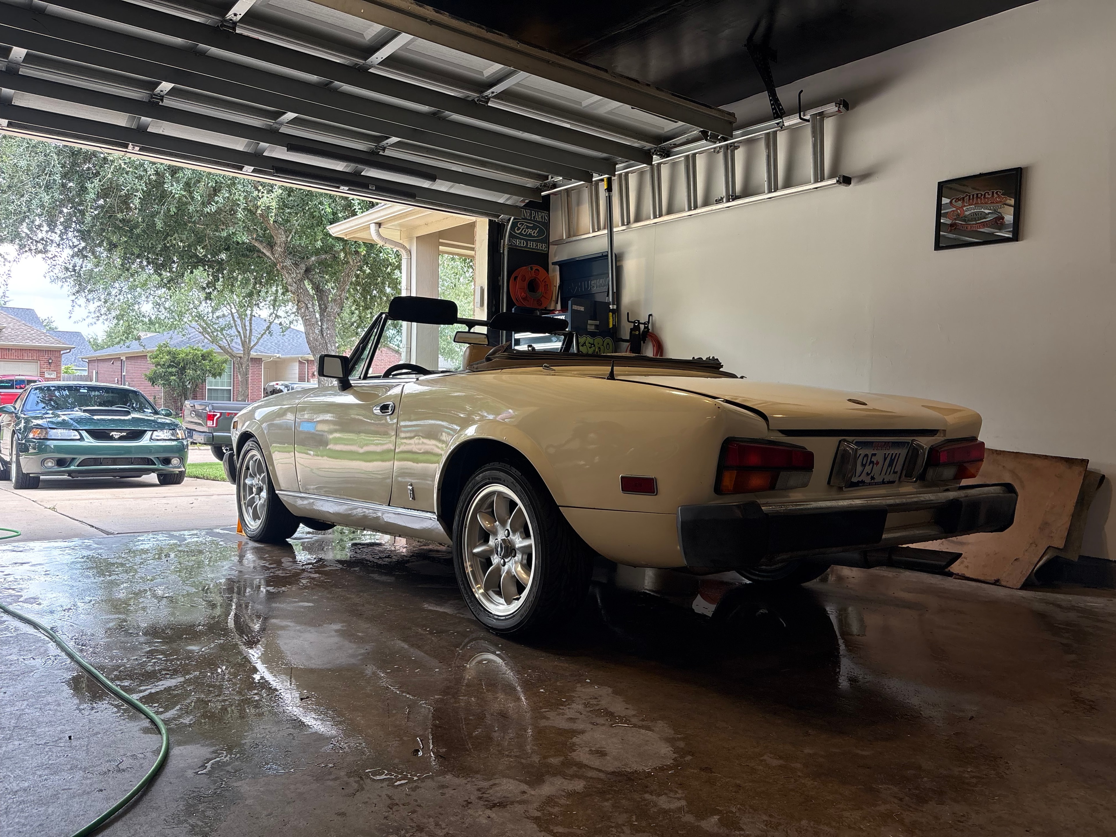 Porsche 912 on inspection lift